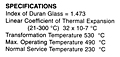 Heat Resistant Glass Specifications